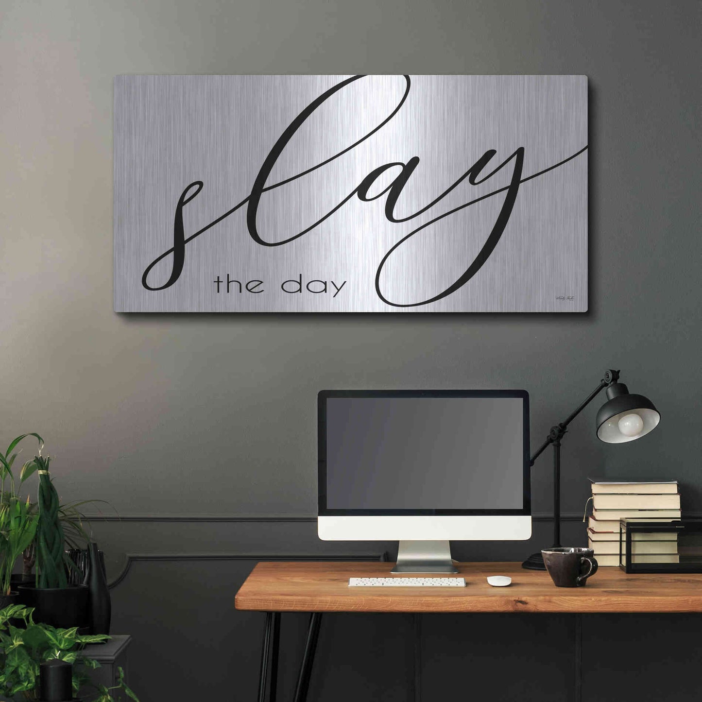 Luxe Metal Art 'Slay the Day' by Cindy Jacobs, Metal Wall Art,48x24