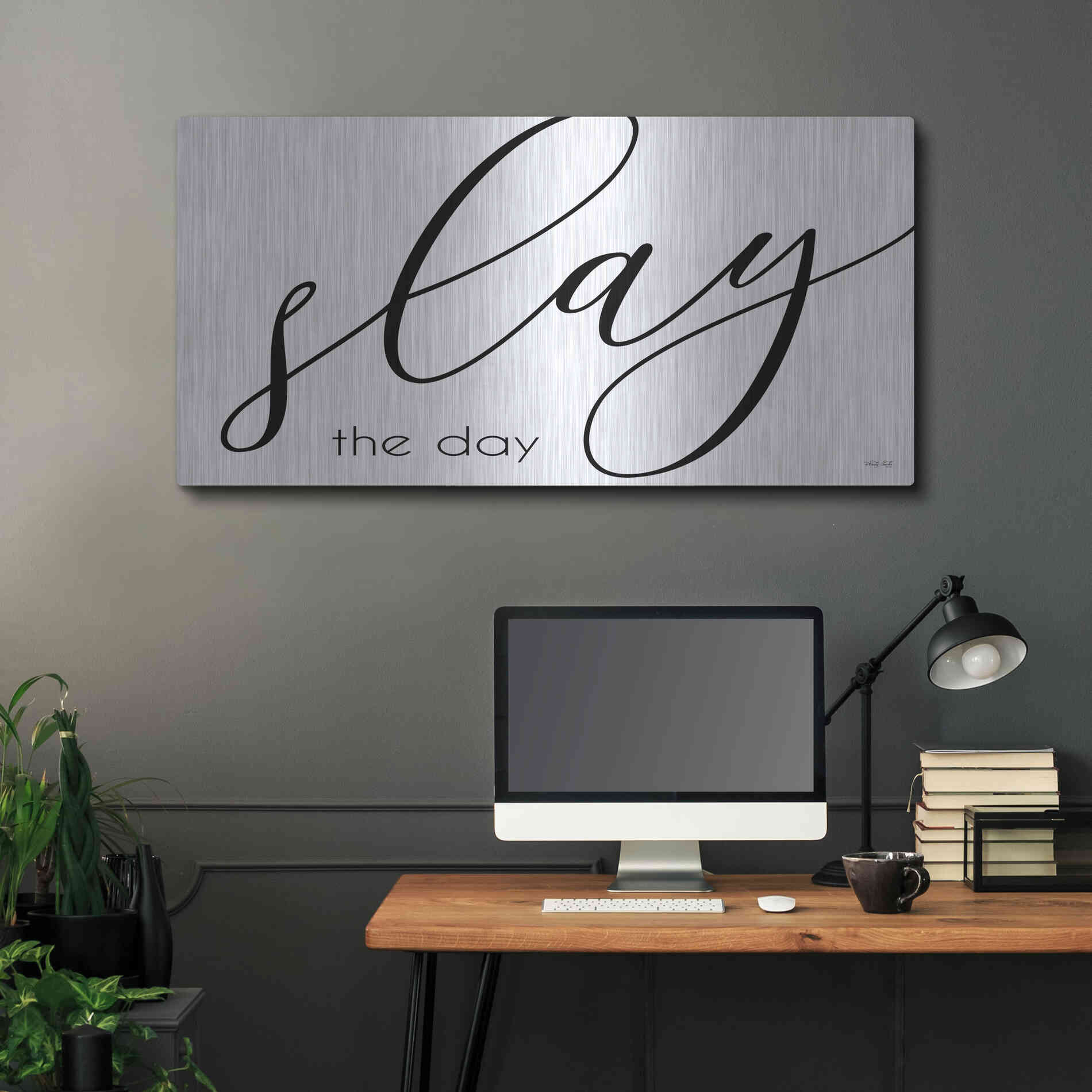 Luxe Metal Art 'Slay the Day' by Cindy Jacobs, Metal Wall Art,48x24