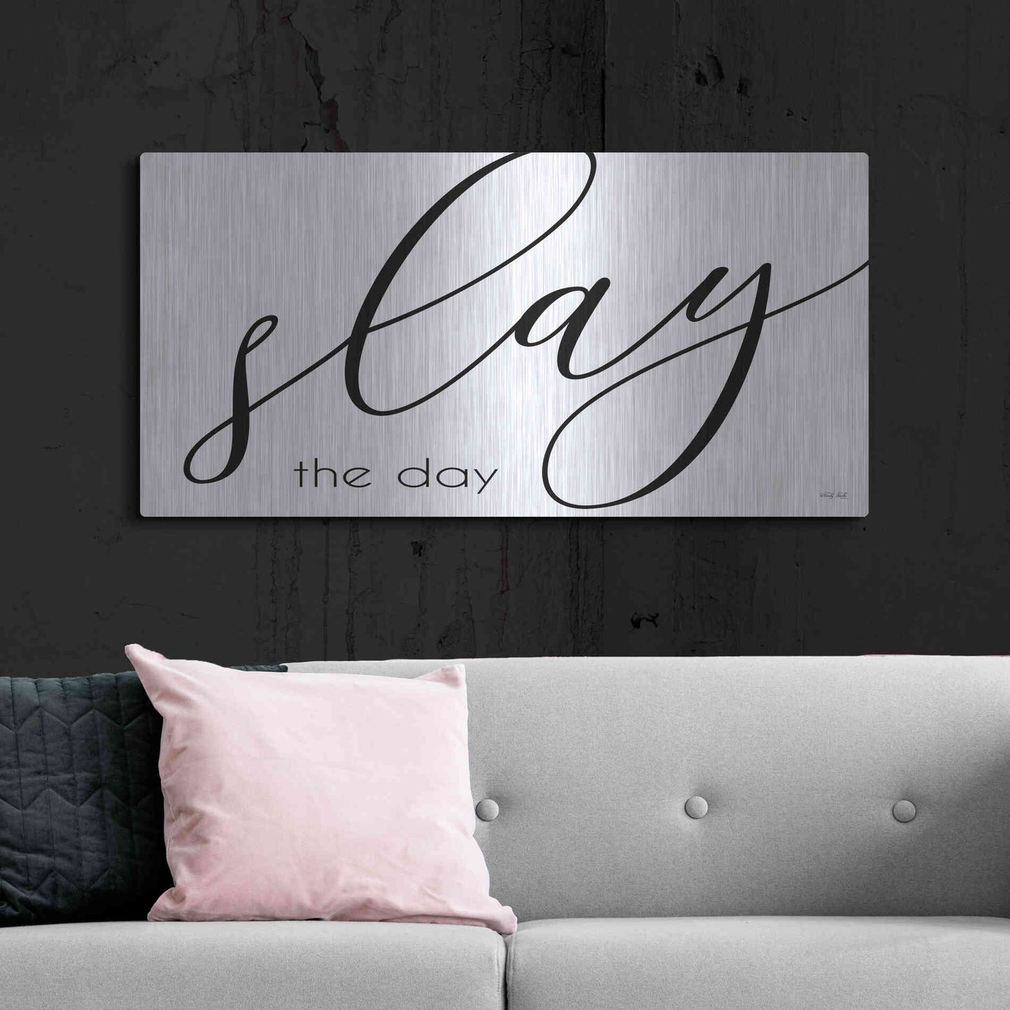 Luxe Metal Art 'Slay the Day' by Cindy Jacobs, Metal Wall Art,48x24