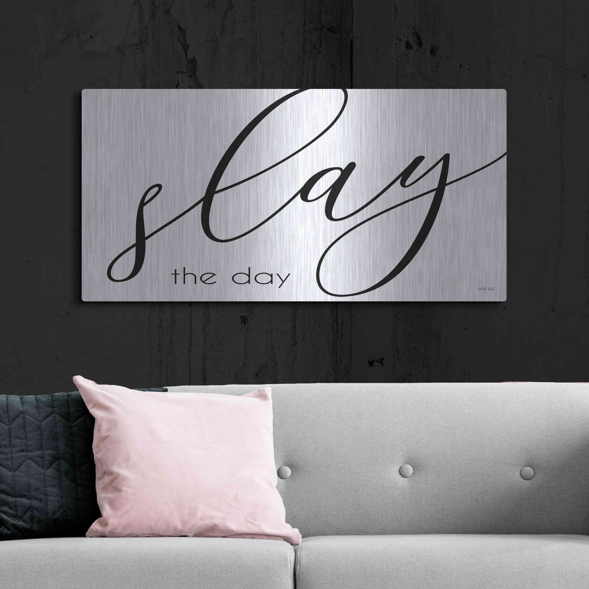 Luxe Metal Art 'Slay the Day' by Cindy Jacobs, Metal Wall Art,48x24
