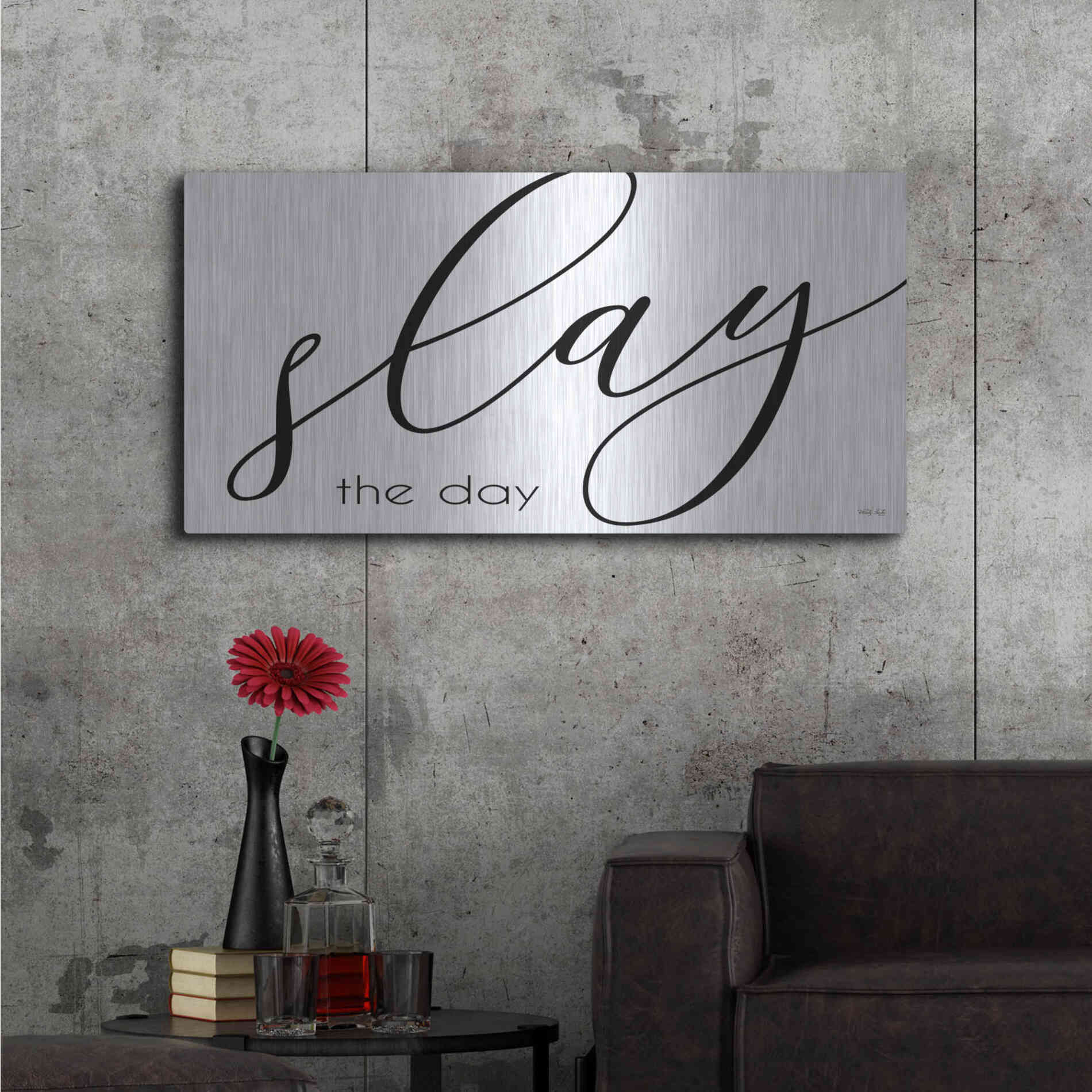 Luxe Metal Art 'Slay the Day' by Cindy Jacobs, Metal Wall Art,48x24