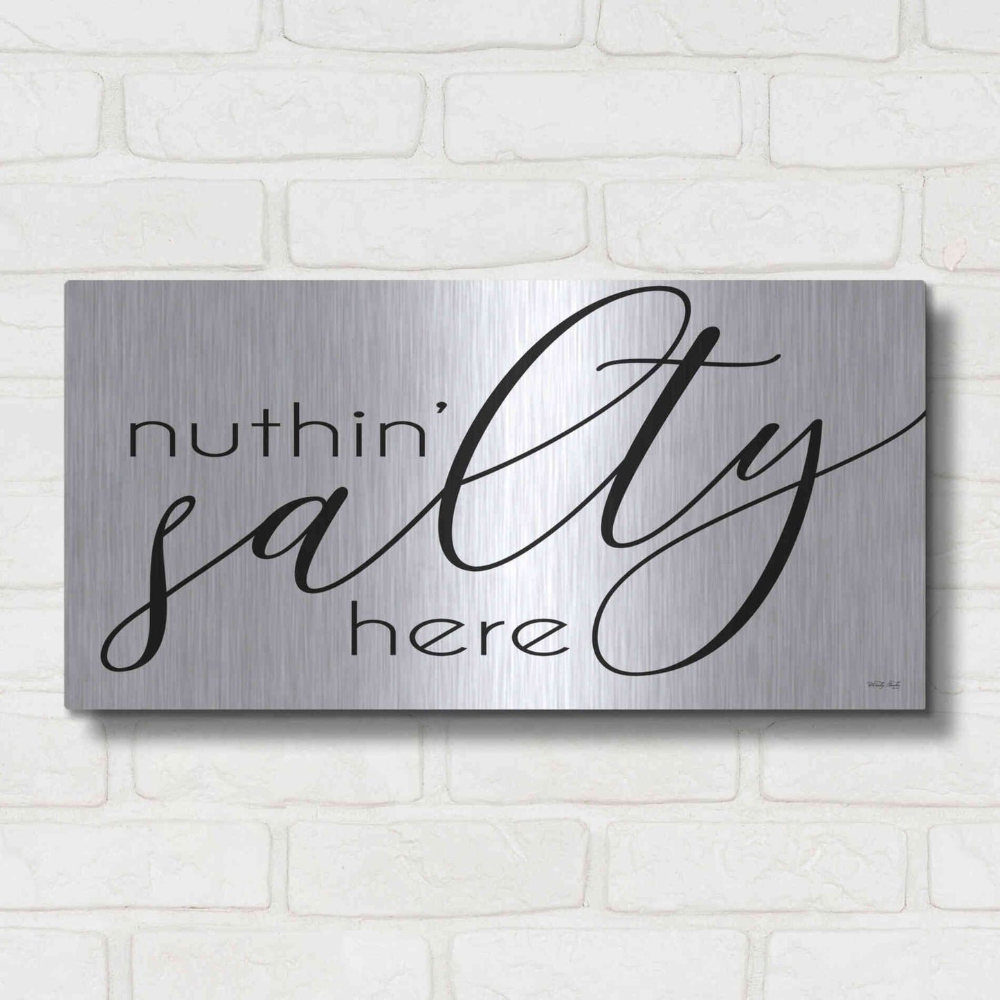 Luxe Metal Art 'Nuth'n Salty Here' by Cindy Jacobs, Metal Wall Art,24x12