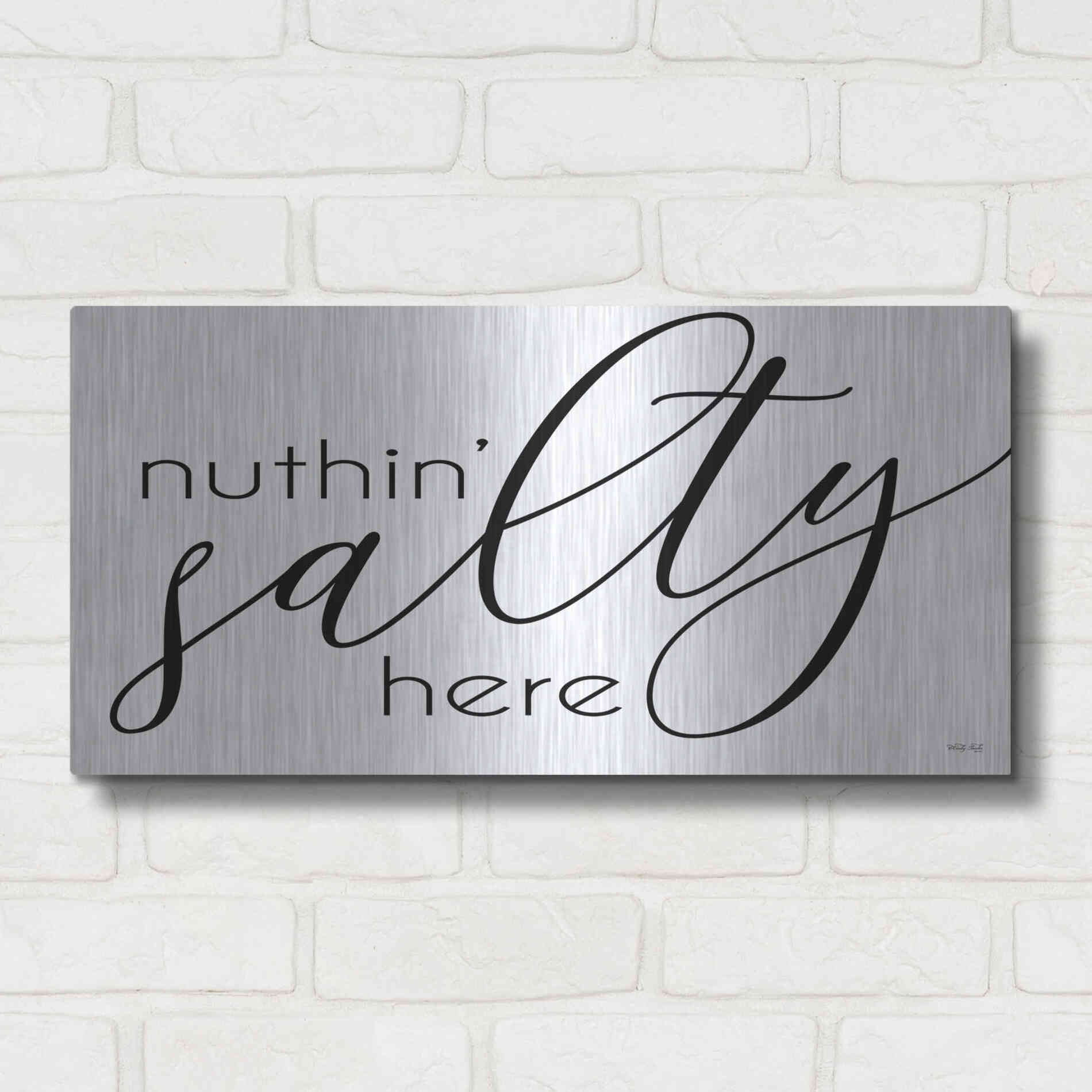 Luxe Metal Art 'Nuth'n Salty Here' by Cindy Jacobs, Metal Wall Art,24x12