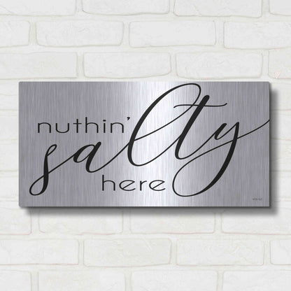 Luxe Metal Art 'Nuth'n Salty Here' by Cindy Jacobs, Metal Wall Art,24x12