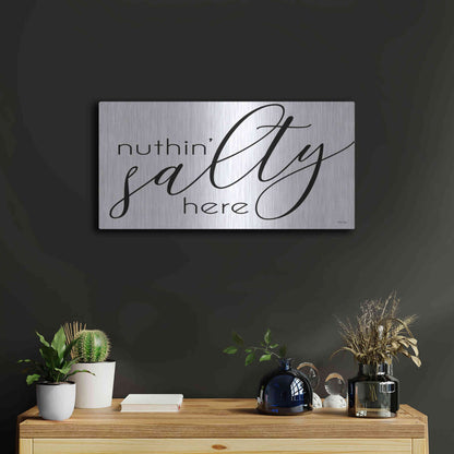 Luxe Metal Art 'Nuth'n Salty Here' by Cindy Jacobs, Metal Wall Art,24x12