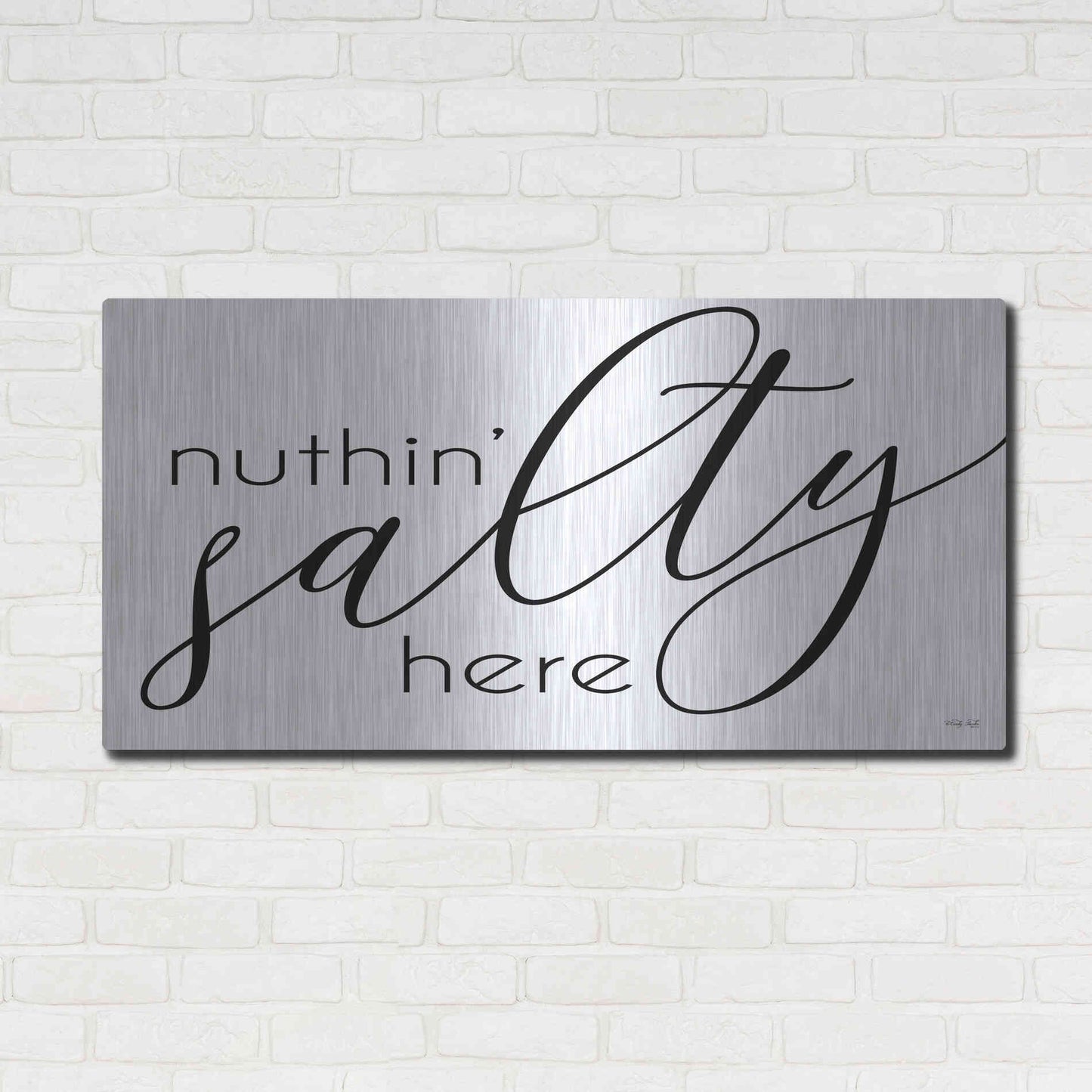 Luxe Metal Art 'Nuth'n Salty Here' by Cindy Jacobs, Metal Wall Art,48x24