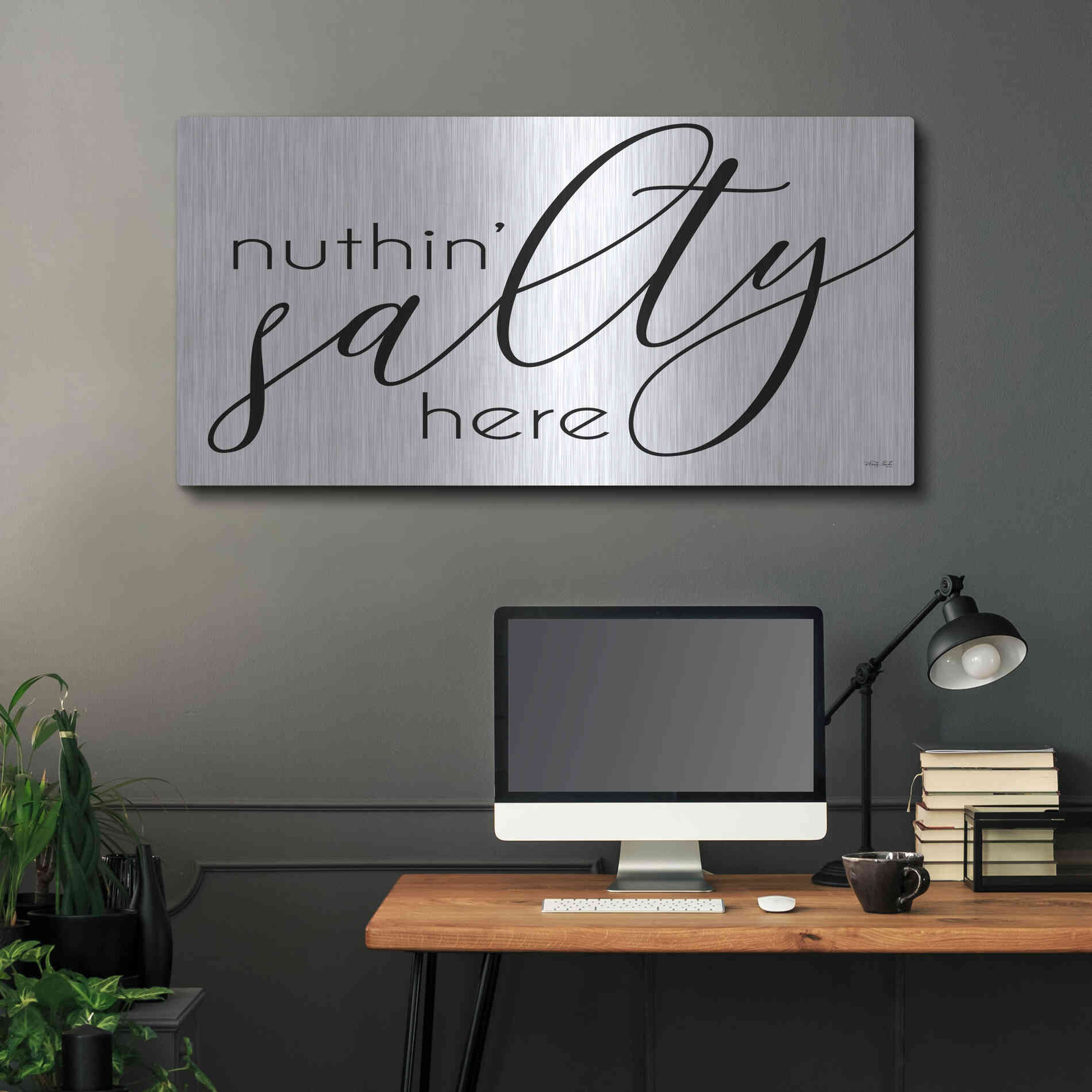 Luxe Metal Art 'Nuth'n Salty Here' by Cindy Jacobs, Metal Wall Art,48x24