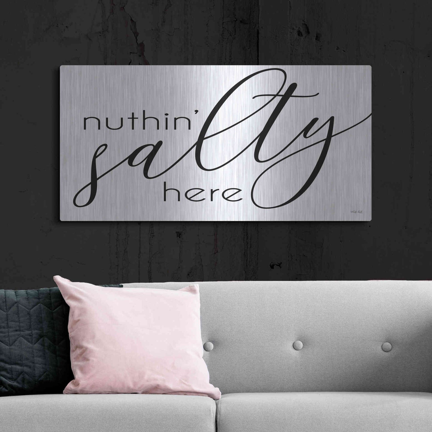 Luxe Metal Art 'Nuth'n Salty Here' by Cindy Jacobs, Metal Wall Art,48x24