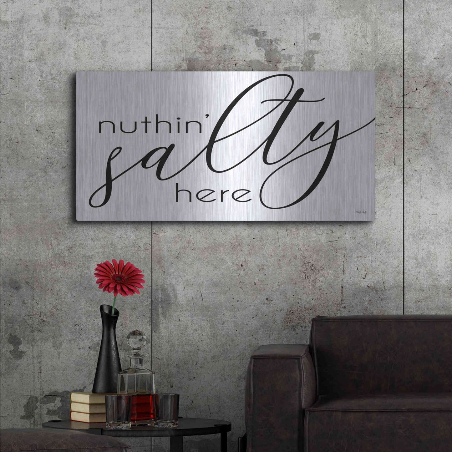 Luxe Metal Art 'Nuth'n Salty Here' by Cindy Jacobs, Metal Wall Art,48x24