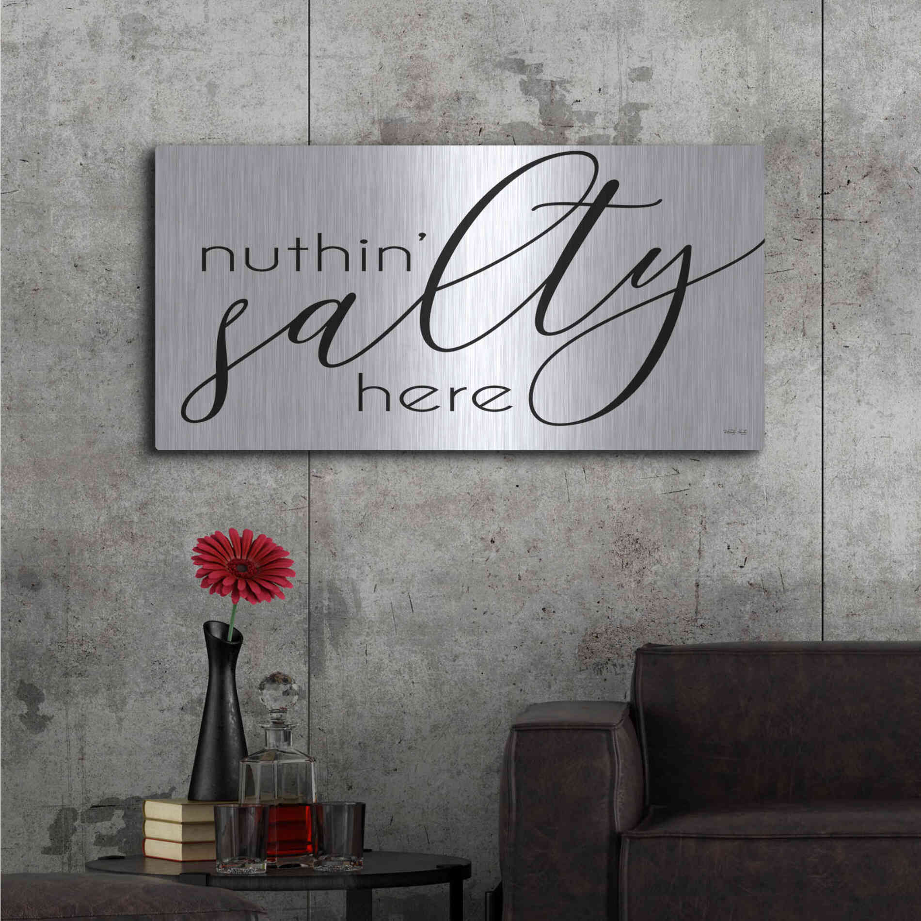 Luxe Metal Art 'Nuth'n Salty Here' by Cindy Jacobs, Metal Wall Art,48x24