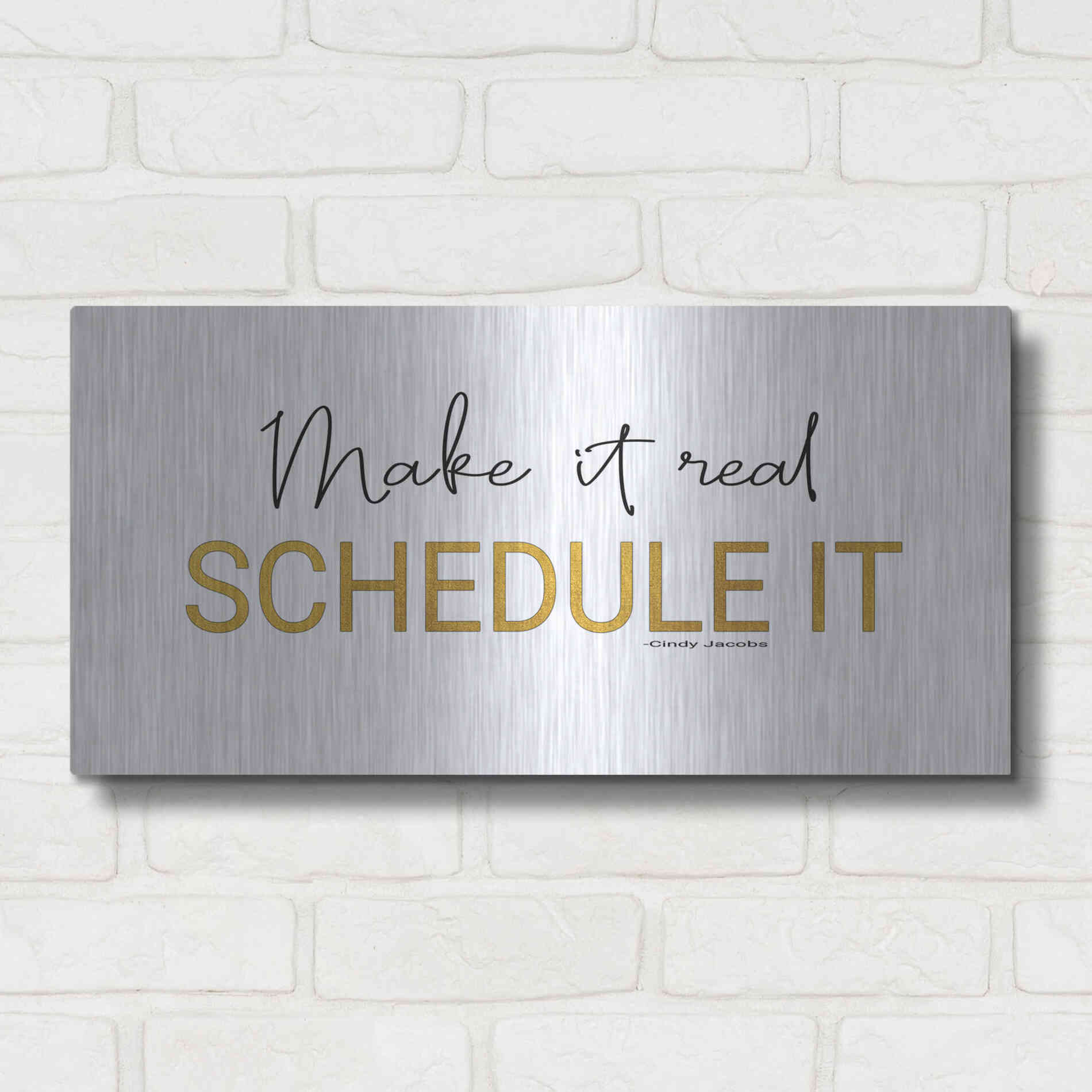 Luxe Metal Art 'Make It Real' by Cindy Jacobs, Metal Wall Art,24x12