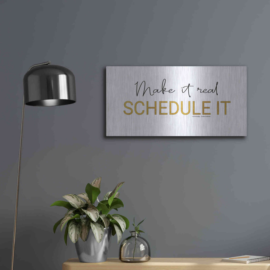 Luxe Metal Art 'Make It Real' by Cindy Jacobs, Metal Wall Art,24x12