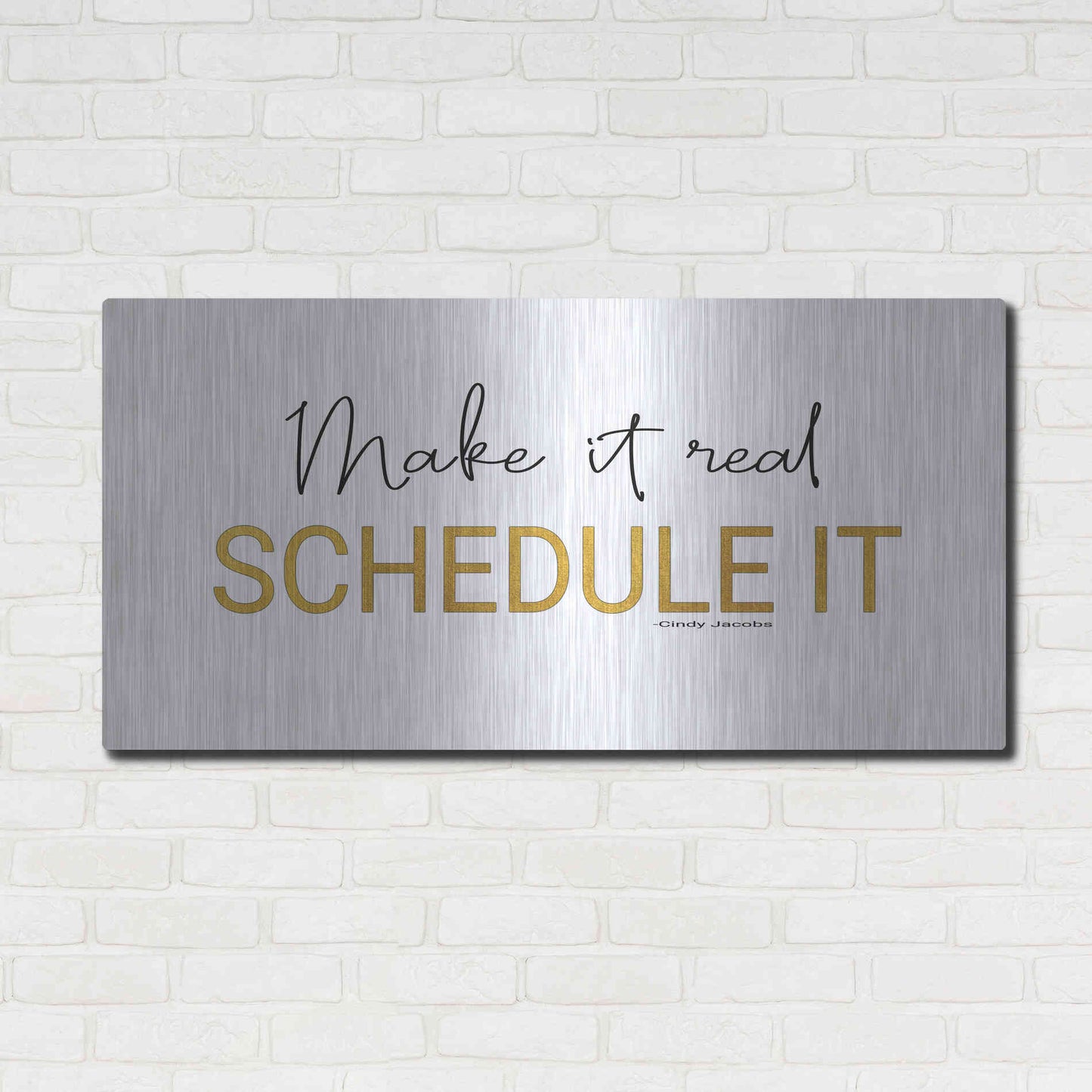Luxe Metal Art 'Make It Real' by Cindy Jacobs, Metal Wall Art,48x24