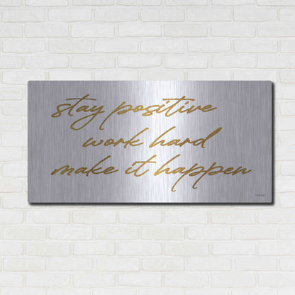 Luxe Metal Art 'Stay Positive' by Cindy Jacobs, Metal Wall Art,48x24