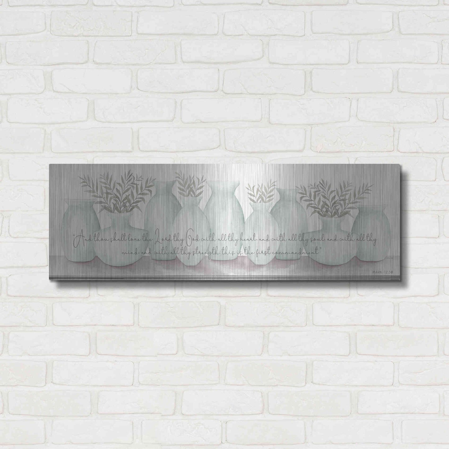 Luxe Metal Art 'Love the Lord Your God' by Cindy Jacobs, Metal Wall Art,36x12