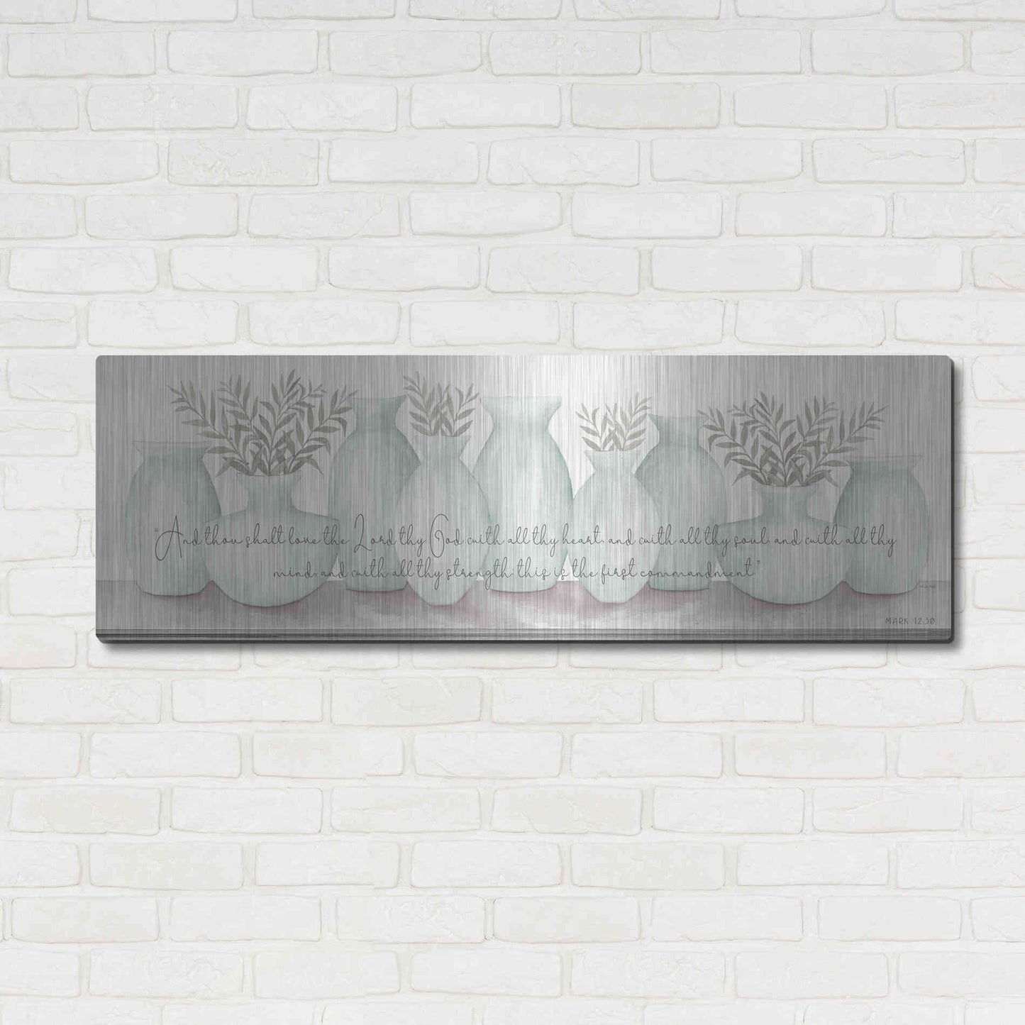 Luxe Metal Art 'Love the Lord Your God' by Cindy Jacobs, Metal Wall Art,48x16