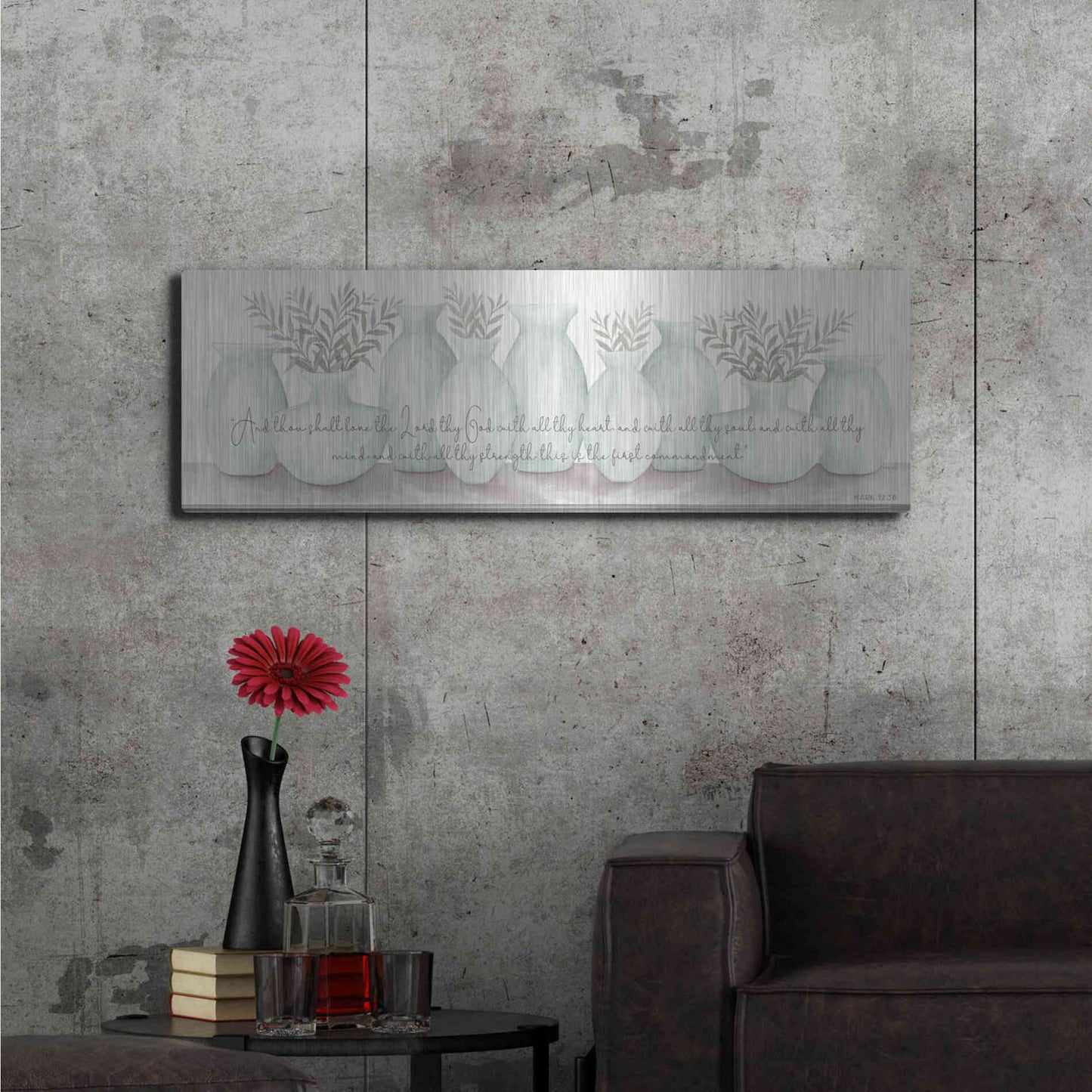 Luxe Metal Art 'Love the Lord Your God' by Cindy Jacobs, Metal Wall Art,48x16