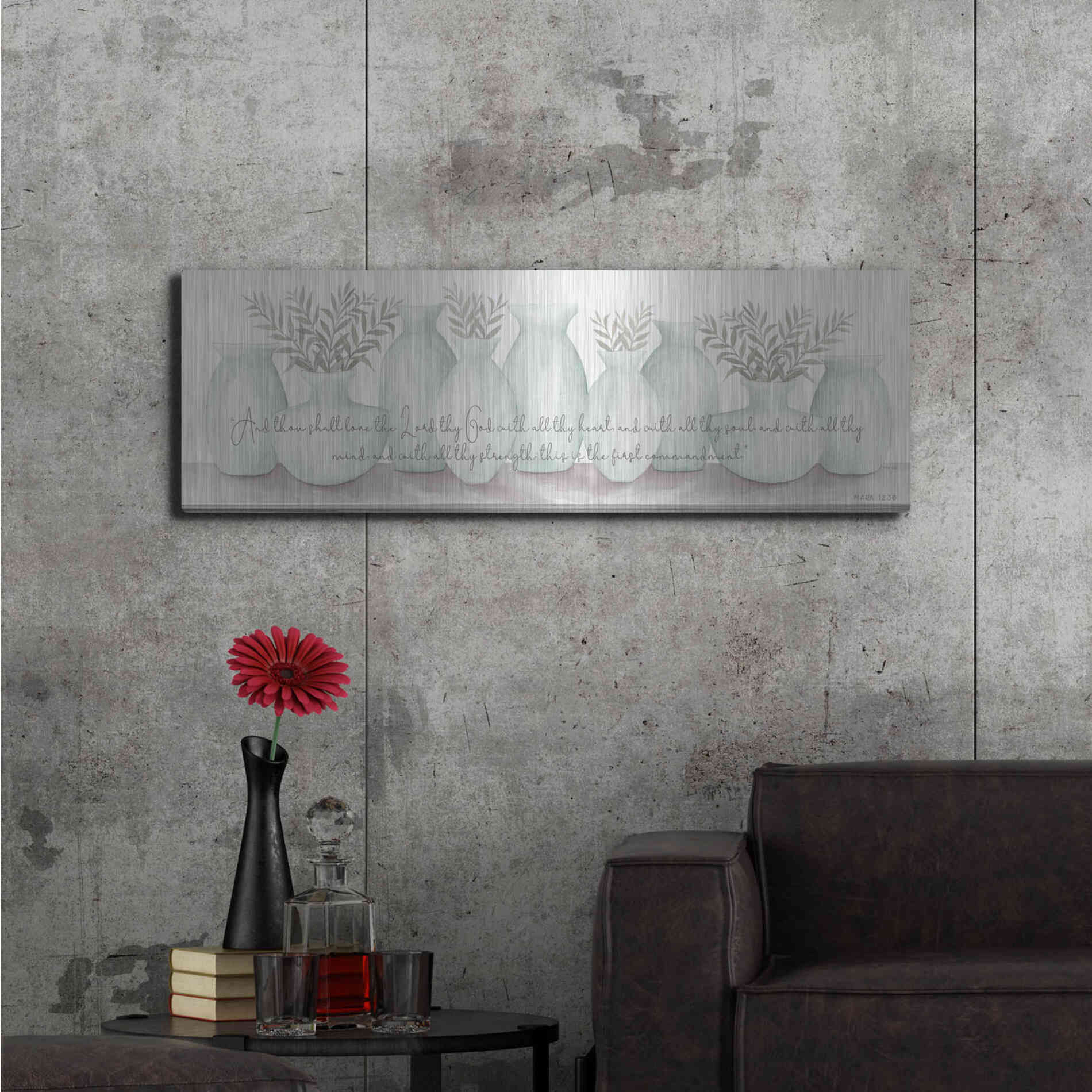 Luxe Metal Art 'Love the Lord Your God' by Cindy Jacobs, Metal Wall Art,48x16