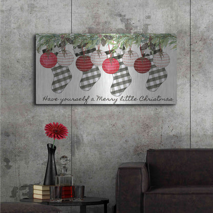 Luxe Metal Art 'Have Yourself Ornaments' by Cindy Jacobs, Metal Wall Art,48x24