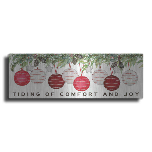 Luxe Metal Art 'Tidings of Comfort Ornaments' by Cindy Jacobs, Metal Wall Art