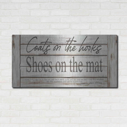 Luxe Metal Art 'Mud Room Rules' by Cindy Jacobs, Metal Wall Art,48x24