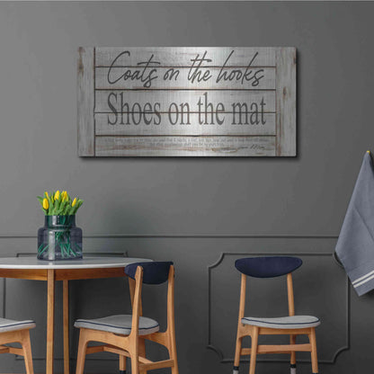 Luxe Metal Art 'Mud Room Rules' by Cindy Jacobs, Metal Wall Art,48x24