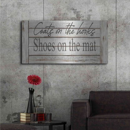 Luxe Metal Art 'Mud Room Rules' by Cindy Jacobs, Metal Wall Art,48x24