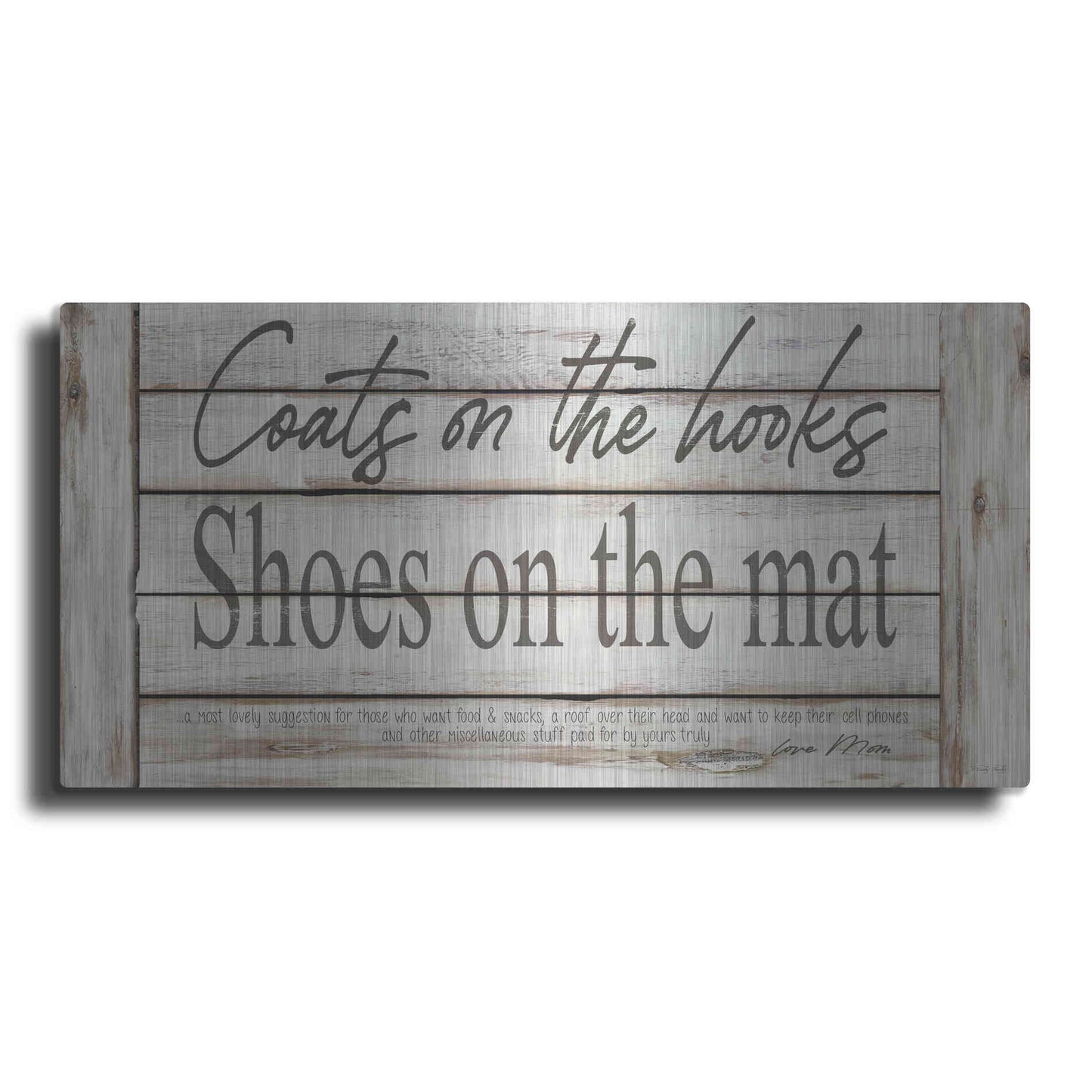 Luxe Metal Art 'Mud Room Rules' by Cindy Jacobs, Metal Wall Art