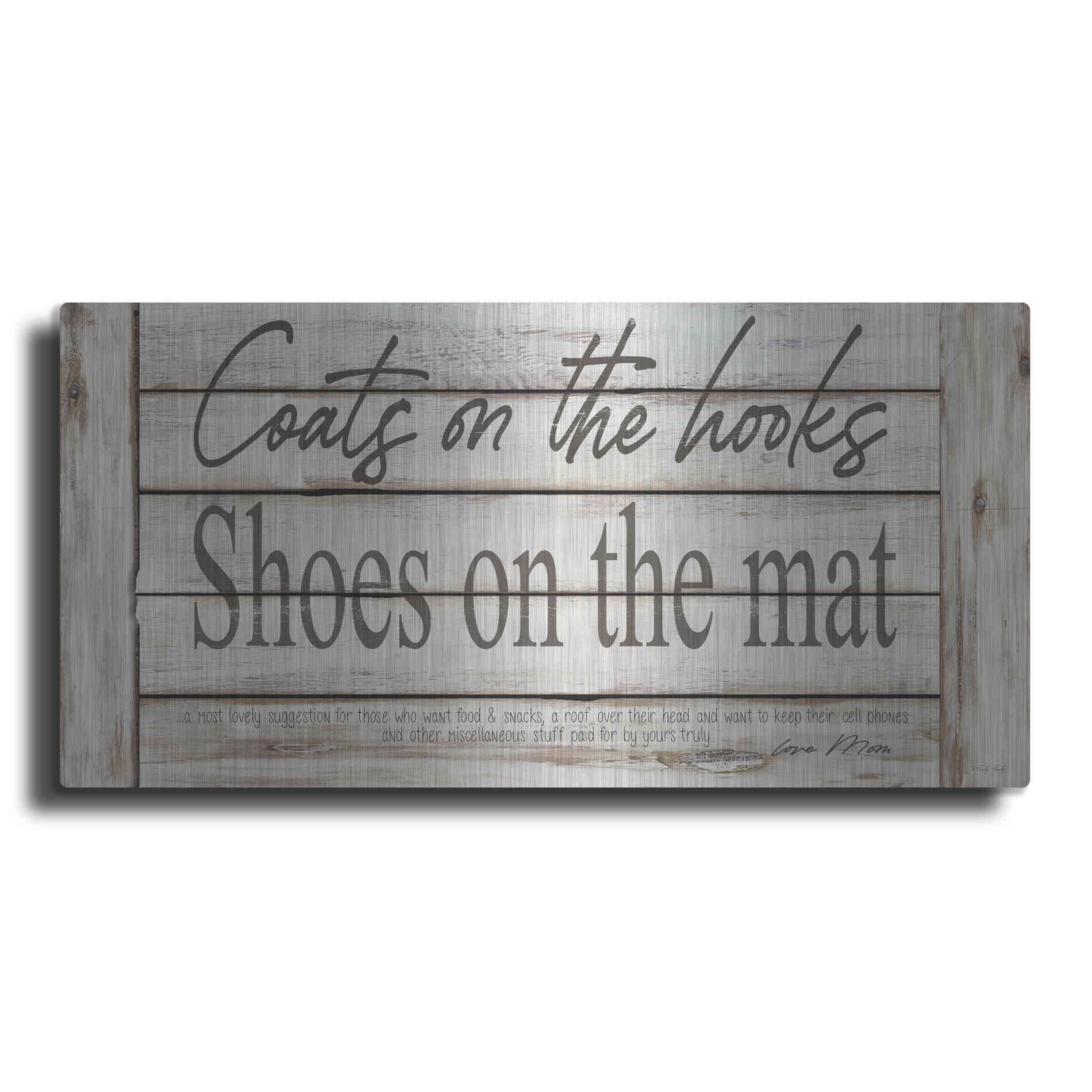 Luxe Metal Art 'Mud Room Rules' by Cindy Jacobs, Metal Wall Art