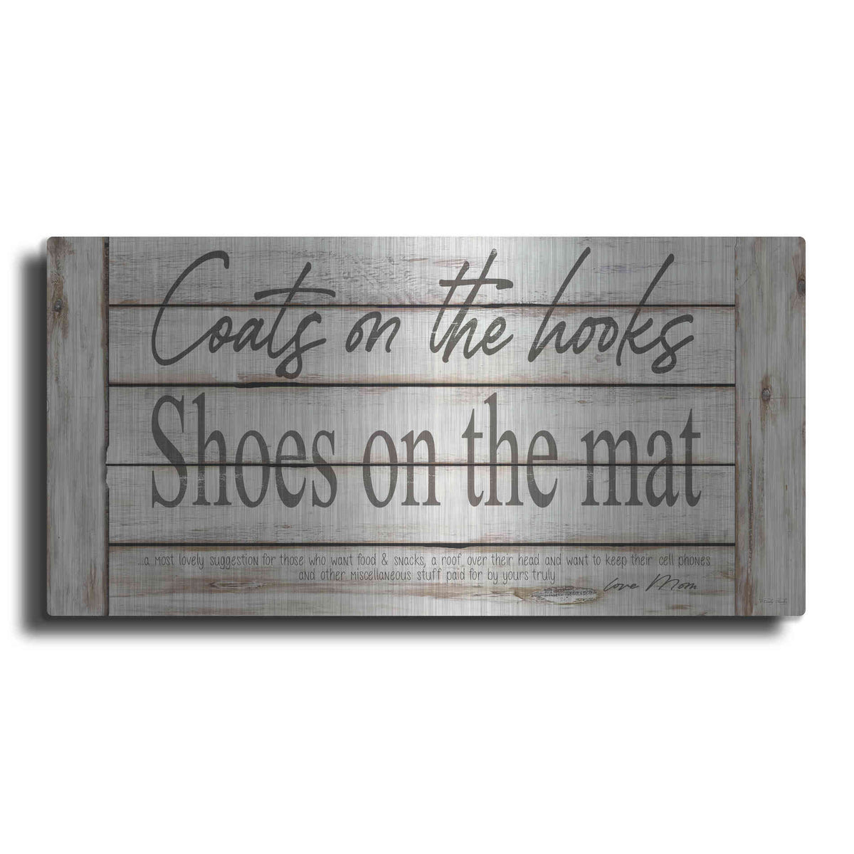 Luxe Metal Art 'Mud Room Rules' by Cindy Jacobs, Metal Wall Art