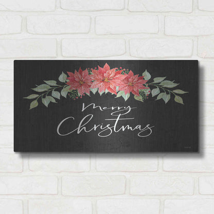 Luxe Metal Art 'Merry Christmas Simply' by Cindy Jacobs, Metal Wall Art,24x12