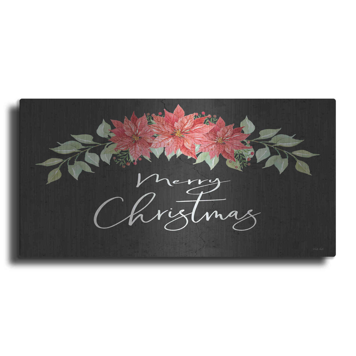 Luxe Metal Art 'Merry Christmas Simply' by Cindy Jacobs, Metal Wall Art