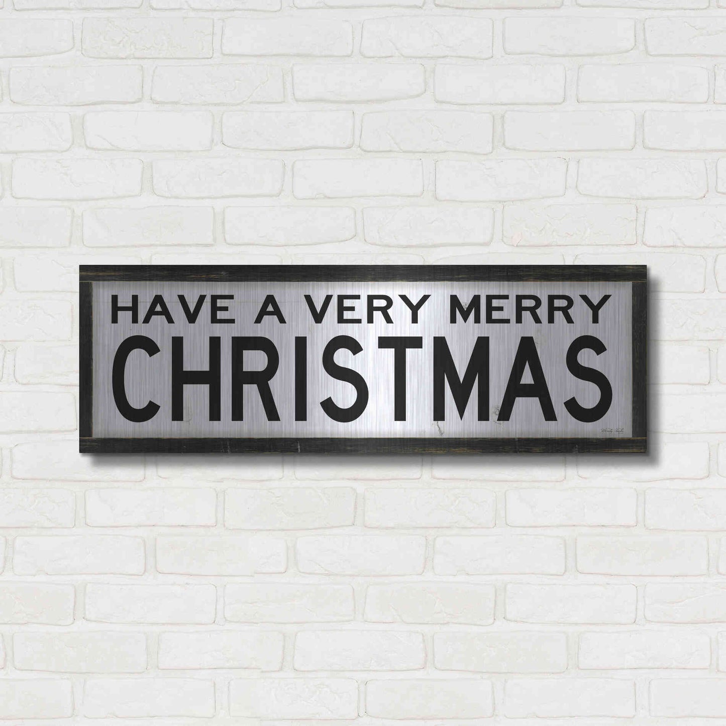 Luxe Metal Art 'Have a Very Merry Christmas' by Cindy Jacobs, Metal Wall Art,36x12