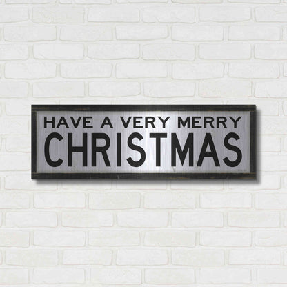 Luxe Metal Art 'Have a Very Merry Christmas' by Cindy Jacobs, Metal Wall Art,36x12