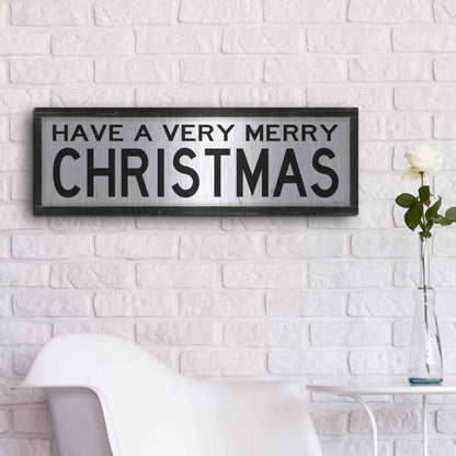 Luxe Metal Art 'Have a Very Merry Christmas' by Cindy Jacobs, Metal Wall Art,36x12