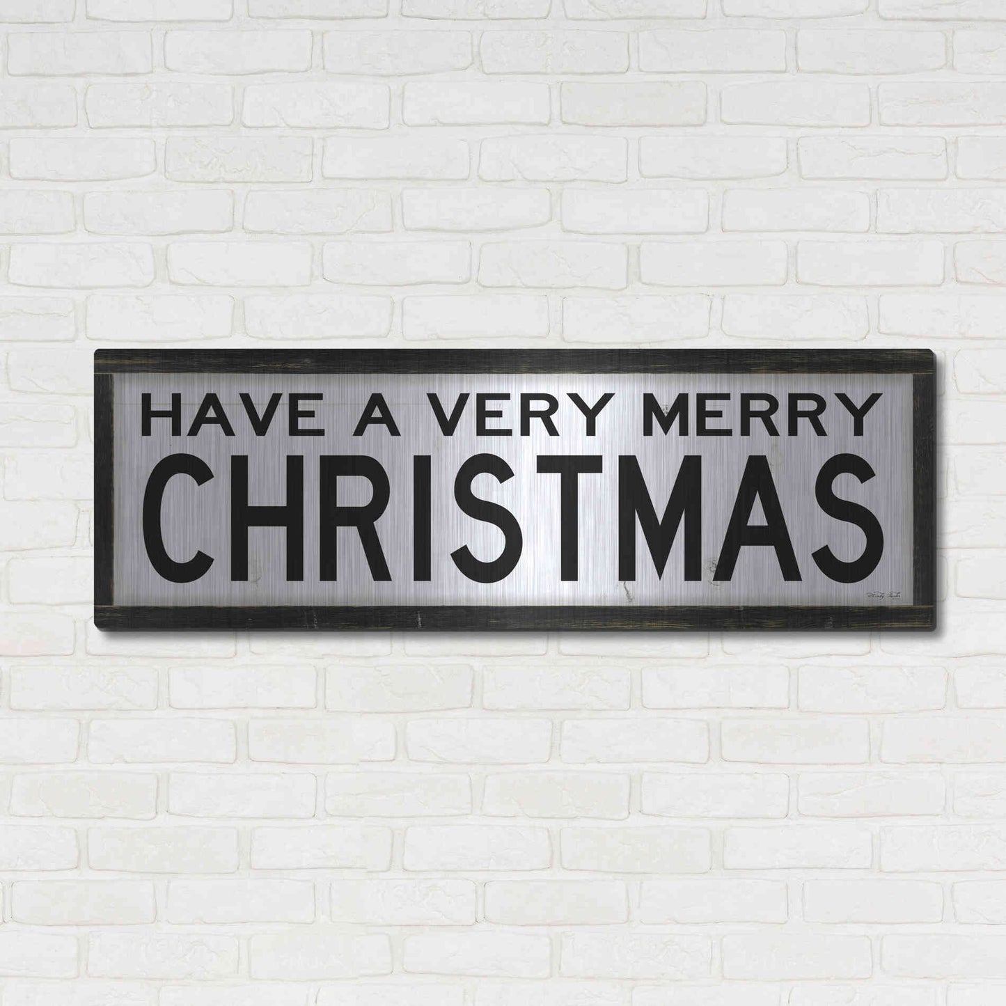 Luxe Metal Art 'Have a Very Merry Christmas' by Cindy Jacobs, Metal Wall Art,48x16