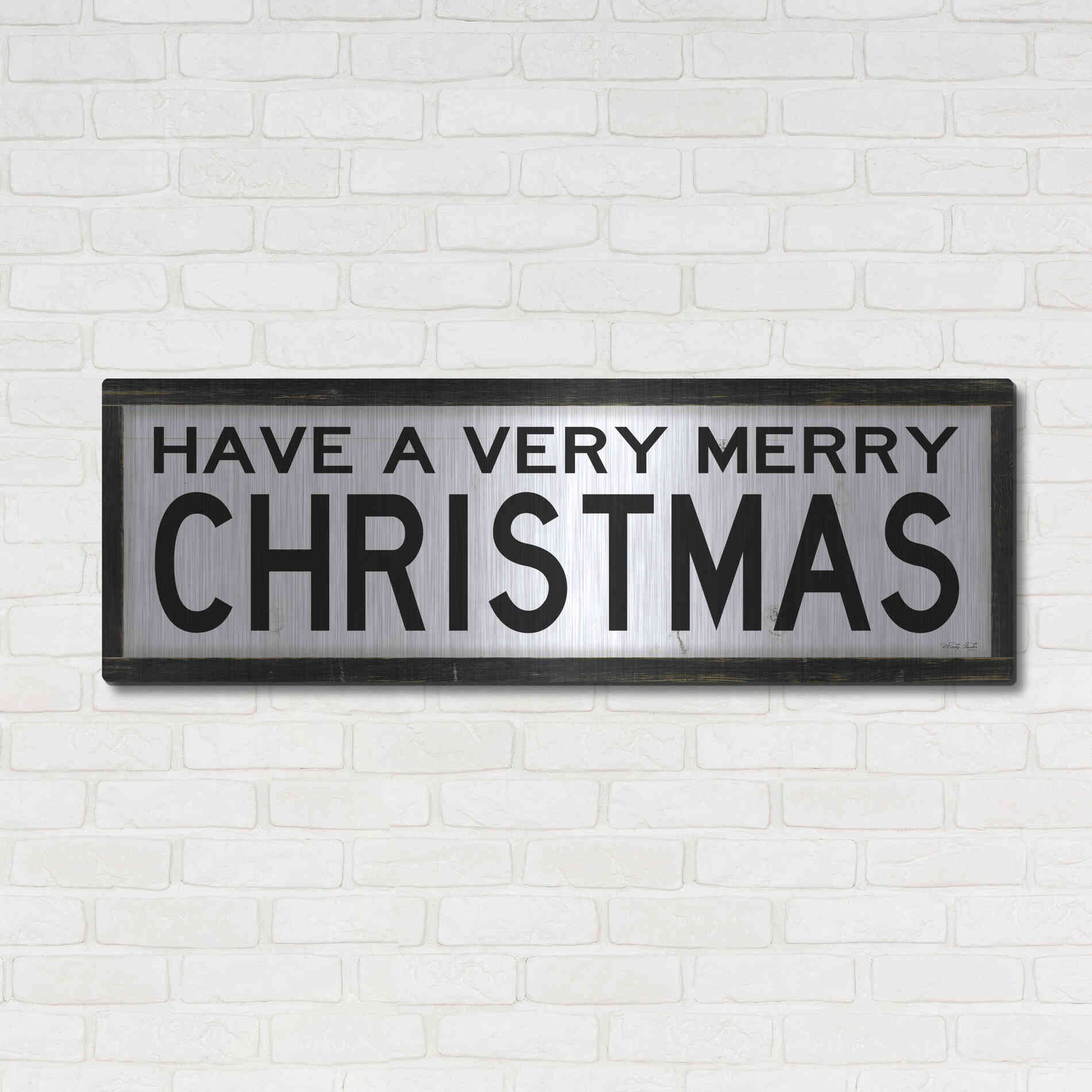 Luxe Metal Art 'Have a Very Merry Christmas' by Cindy Jacobs, Metal Wall Art,48x16
