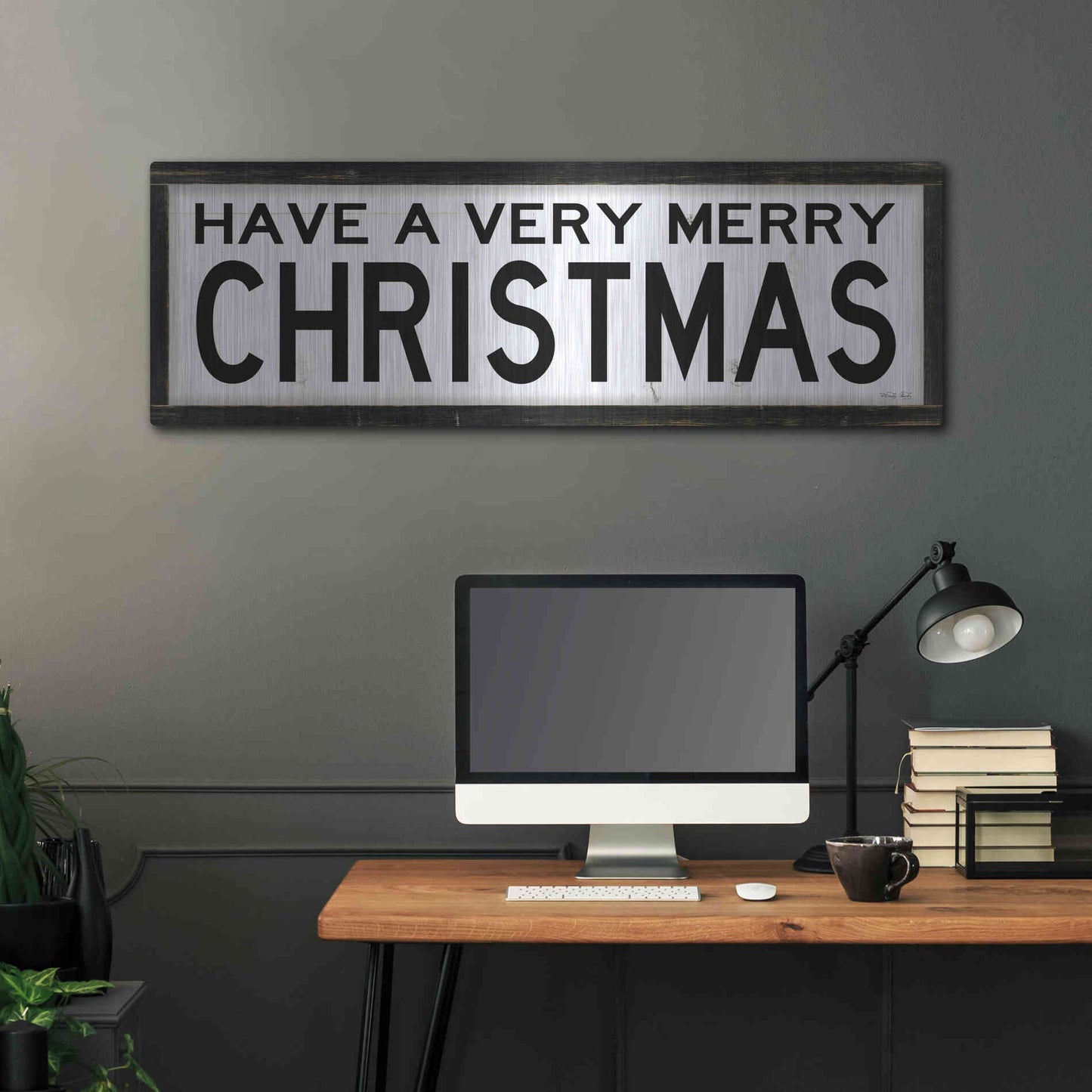 Luxe Metal Art 'Have a Very Merry Christmas' by Cindy Jacobs, Metal Wall Art,48x16
