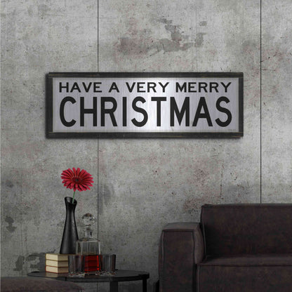 Luxe Metal Art 'Have a Very Merry Christmas' by Cindy Jacobs, Metal Wall Art,48x16