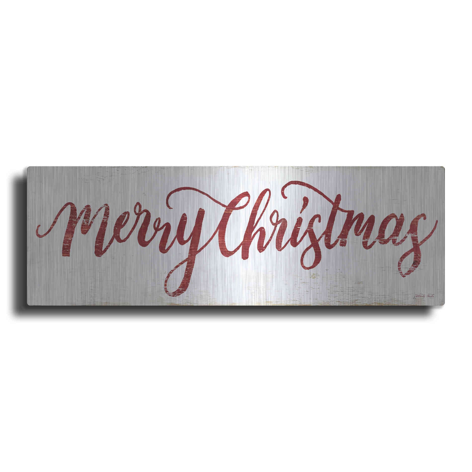 Luxe Metal Art 'Merry Christmas Cursive' by Cindy Jacobs, Metal Wall Art