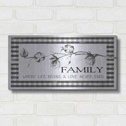 Luxe Metal Art 'Family Plaid' by Cindy Jacobs, Metal Wall Art,24x12