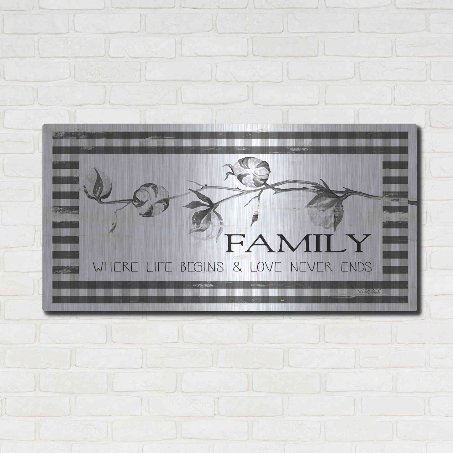 Luxe Metal Art 'Family Plaid' by Cindy Jacobs, Metal Wall Art,48x24