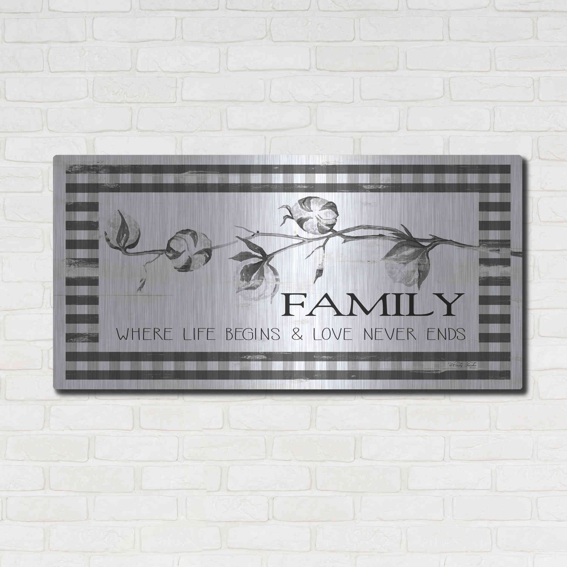 Luxe Metal Art 'Family Plaid' by Cindy Jacobs, Metal Wall Art,48x24