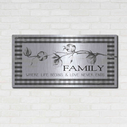 Luxe Metal Art 'Family Plaid' by Cindy Jacobs, Metal Wall Art,48x24