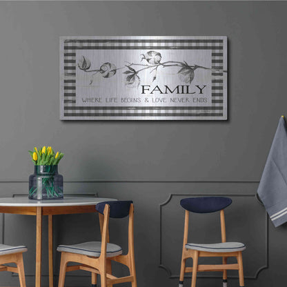 Luxe Metal Art 'Family Plaid' by Cindy Jacobs, Metal Wall Art,48x24