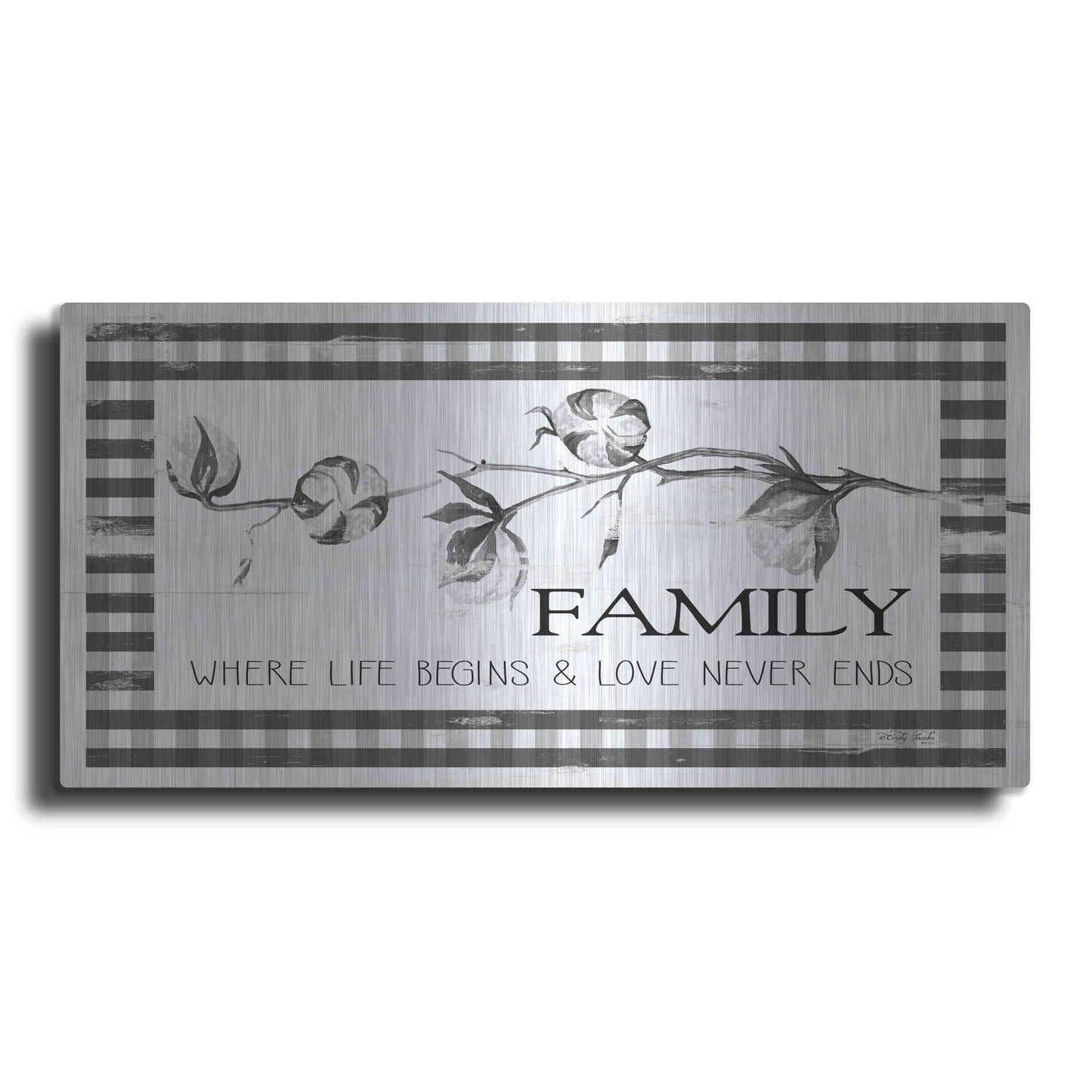 Luxe Metal Art 'Family Plaid' by Cindy Jacobs, Metal Wall Art