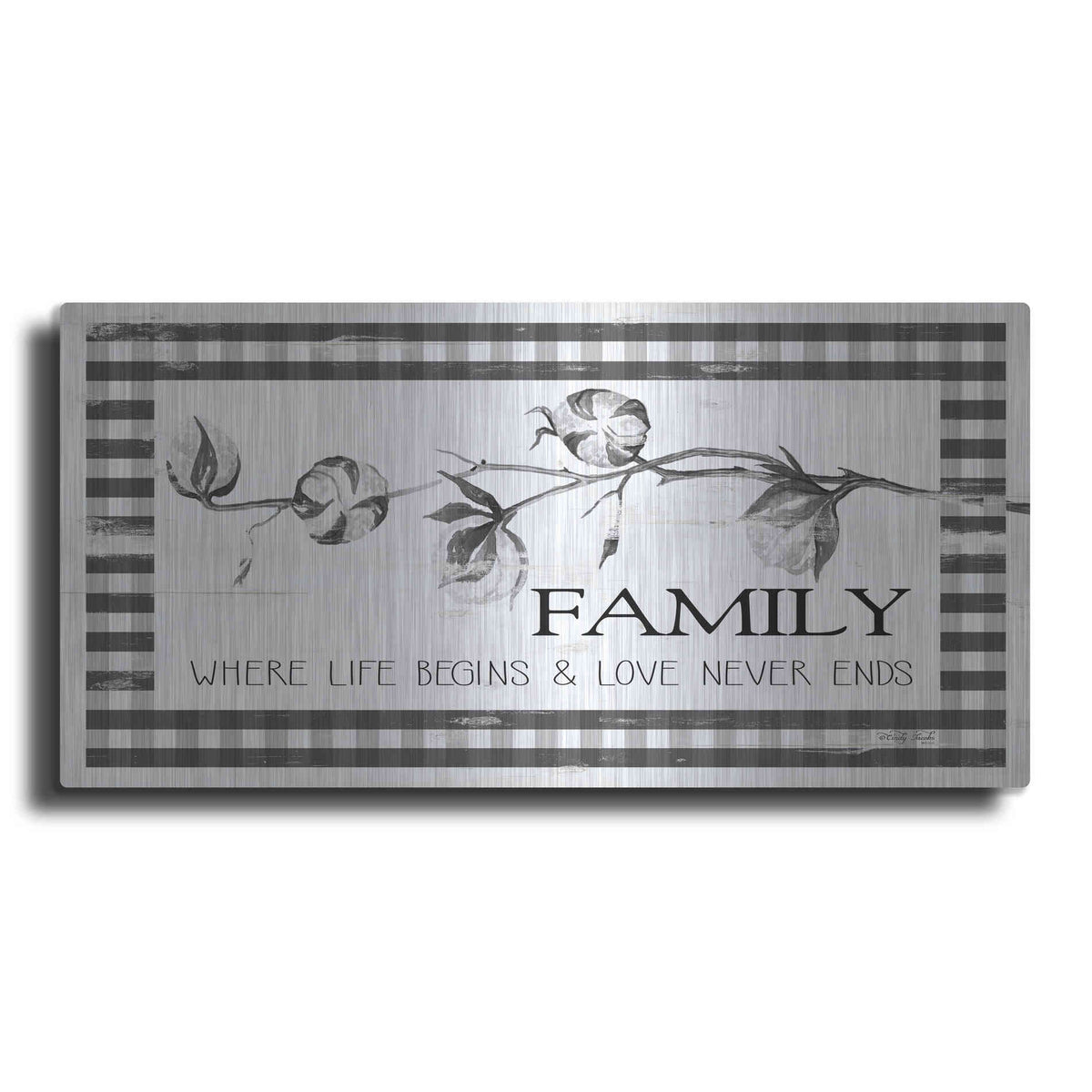 Luxe Metal Art 'Family Plaid' by Cindy Jacobs, Metal Wall Art