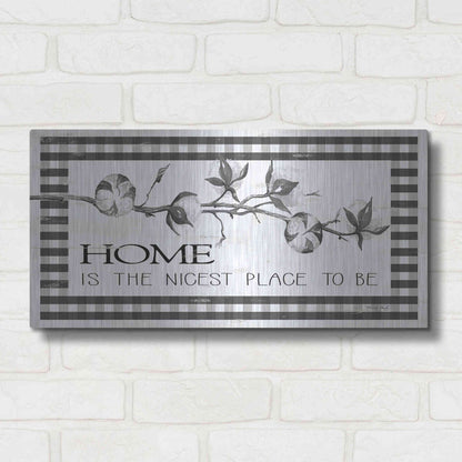 Luxe Metal Art 'Home Plaid' by Cindy Jacobs, Metal Wall Art,24x12
