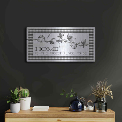 Luxe Metal Art 'Home Plaid' by Cindy Jacobs, Metal Wall Art,24x12