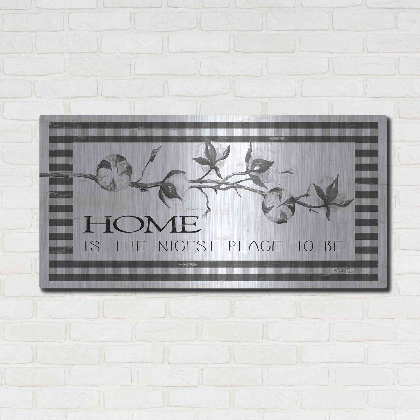 Luxe Metal Art 'Home Plaid' by Cindy Jacobs, Metal Wall Art,48x24